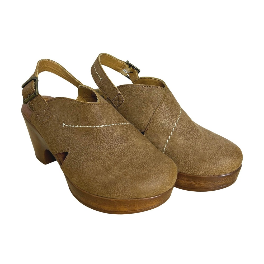 BORN Ceclia Comfort Clogs Women's 8 Brown Platform Wedge Slingback boho
